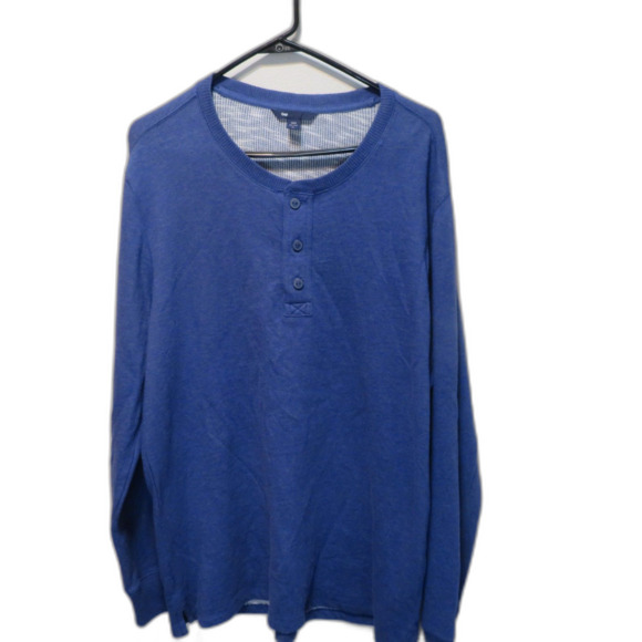 Men's GAP Three Button Henley Blue Sweater - Picture 1 of 5